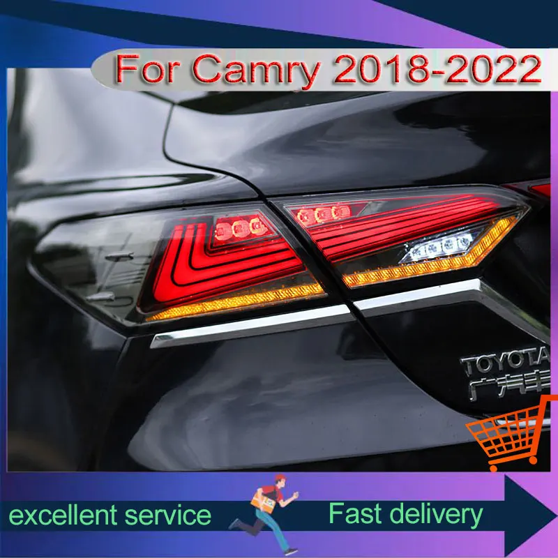 Automobile Taillights For Toyota Camry 2018-2023 Year Modified Full LED Rear Lamp With Brake Turn Signal Tail Lamps Car Assembly