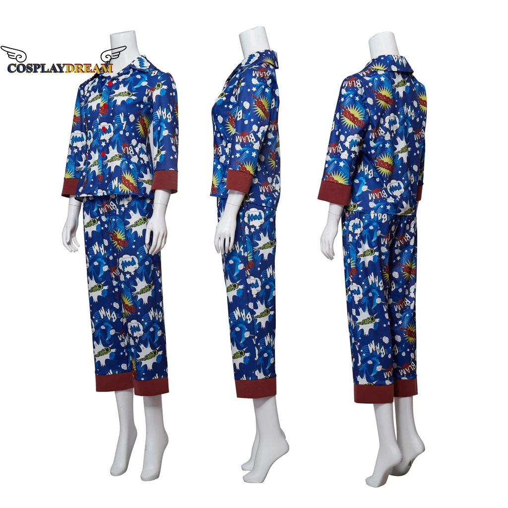 Women's Pajamas Set Killing eve Cosplay Pajamas Costume V Neck Letter Print Sleepwear Home Clothes XS-XXXL Large Size Nightwear