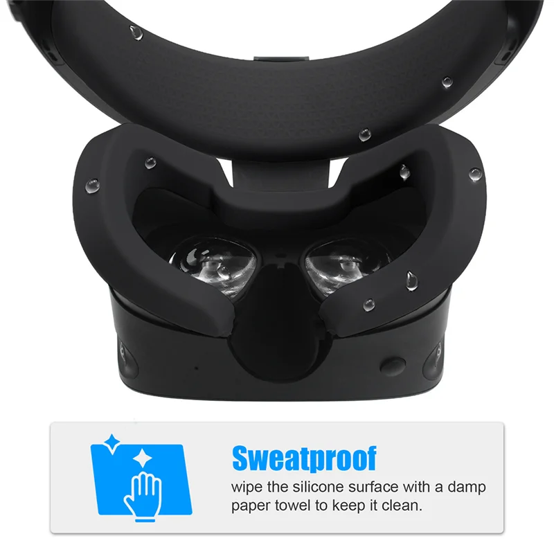 Para oculus rift s máscara de substituição de silicone resistente ao suor e à sujeira capa protetora de silicone para máscaras rifts, preto