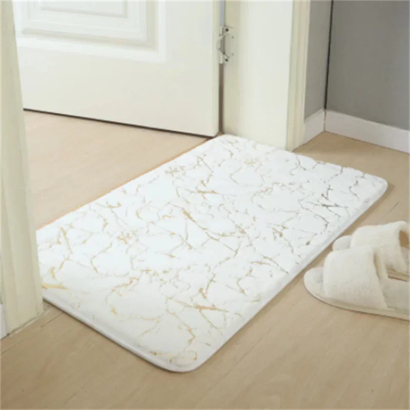 Casa Toilet Mats Sala de estar Banheiro Set Gold Printing Anti Slip Tapetes Quarto Impressão Tapete de chuveiro Tapetes de banho Banheiro