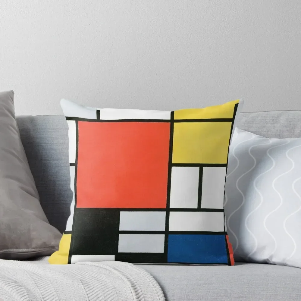 Composition in Red, Yellow, Blue, and Black (High Resolution), Mondrian Throw Pillow anime girl Luxury Pillow Case pillow