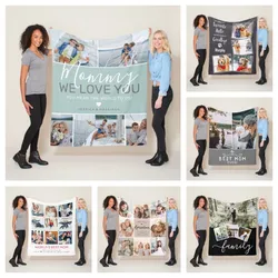 Personalized Photo Custom Blankets Soft Flannel Blankets Breathable Thermal Bedding & Travel Blankets Sofa Blankets Bed Blankets