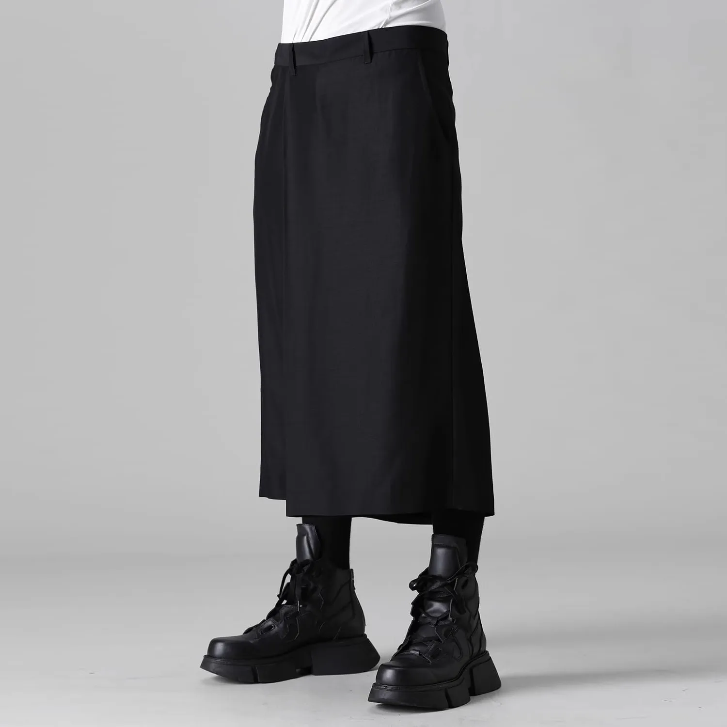 YOJI OOAK culotte da uomo dal design originale Pantaloni casual personalizzati Moda culottes da uomo semplici neri
