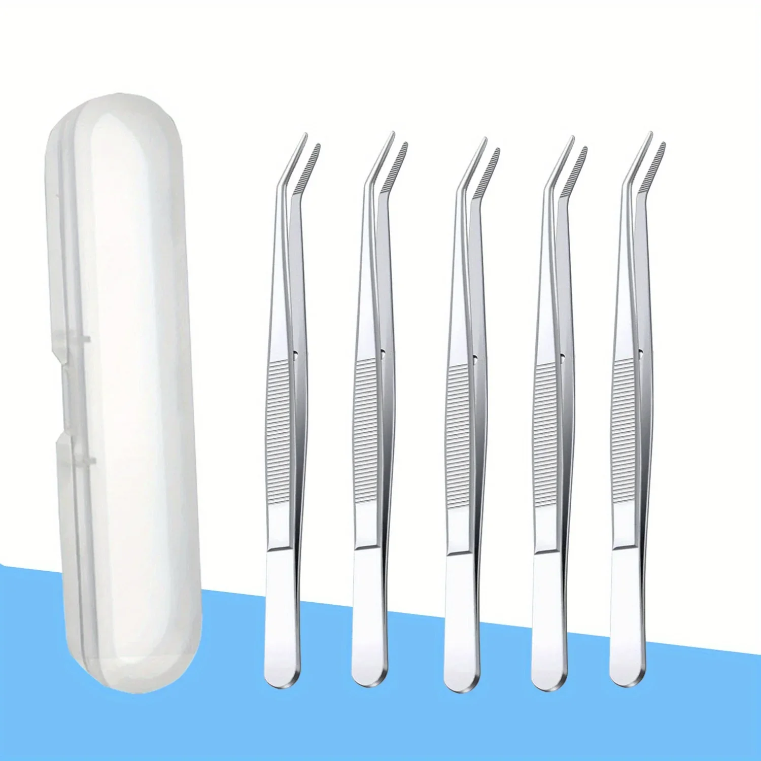 2/5pcs Multi-Purpose Stainless Steel Tweezers,Sewing,Nail Art,Eyebrow Threading,Jewelry Clamping,Sewing Machine and DIY Projects