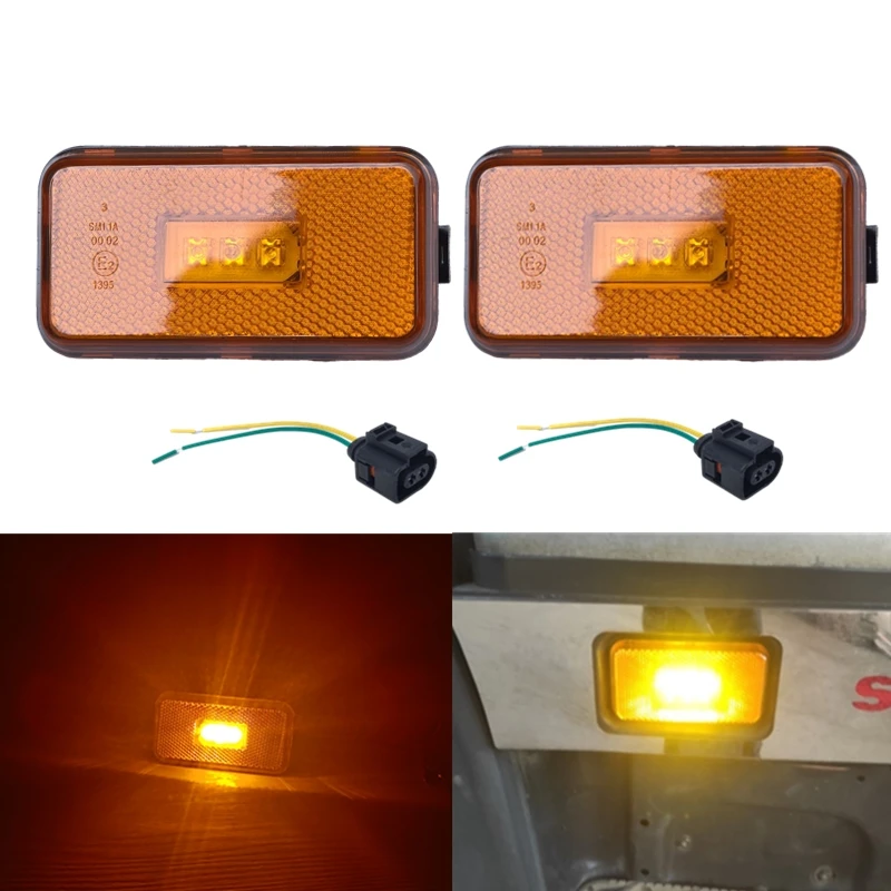 For Scania side marker Amber Led side marker lights +Plug cable