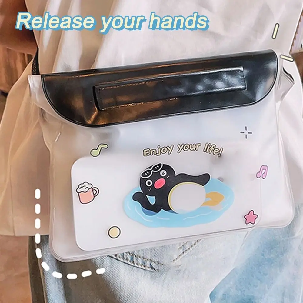 

Cartoon Capibara Waterproof Mobile Phone Bags Large Touch Screen Transparent Waist Bags Swimming Storage Bag Songkran Festival