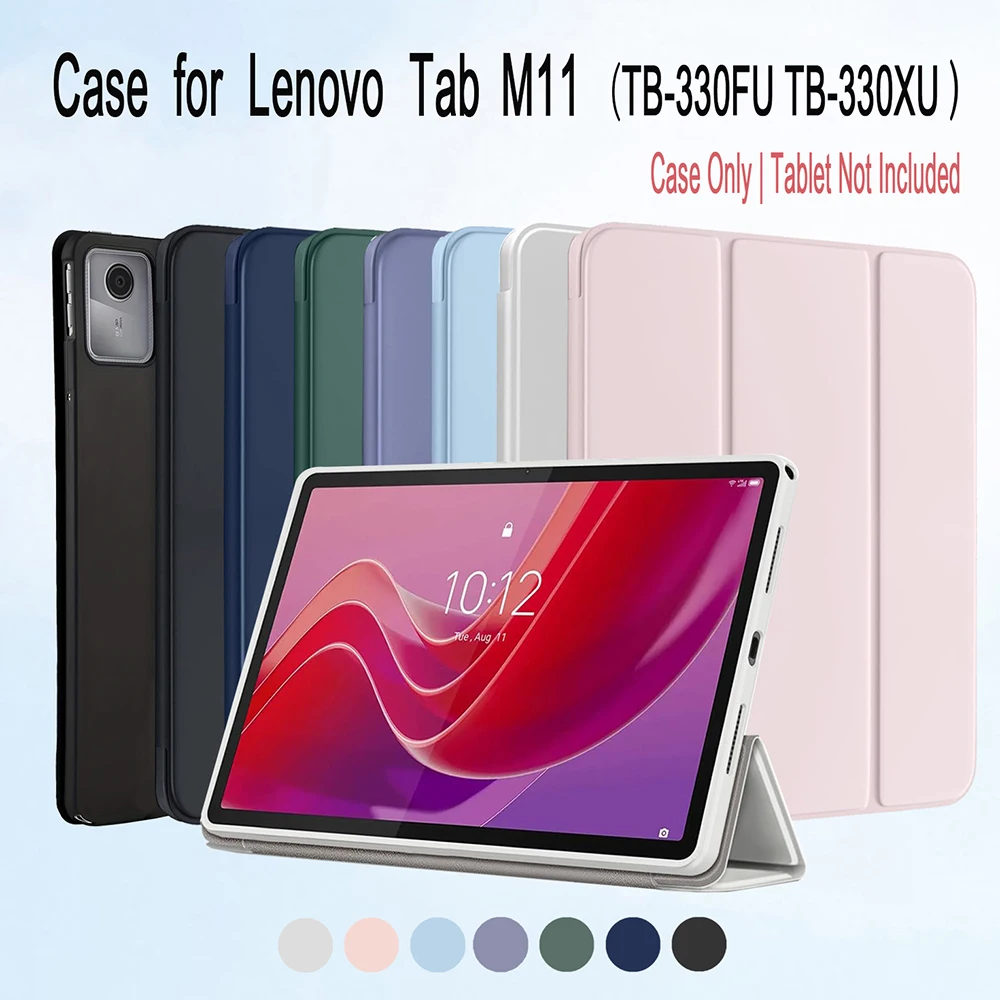 

Case for Lenovo Tab M11/Tab K11 LTE 11" 2024 (TB-330FU/TB-330XU), Stand Tri-Fold Tablet Cover Soft Shell Magnetic Flip Cover