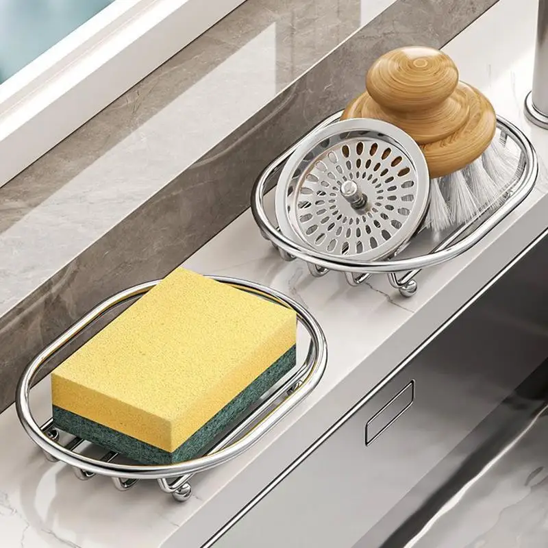 

Stainless Steel Soap Dish Holder Non Slip Rustproof Drainage Soap Rack For Bathroom Kitchen Sink Soap Filter Rack Accessories