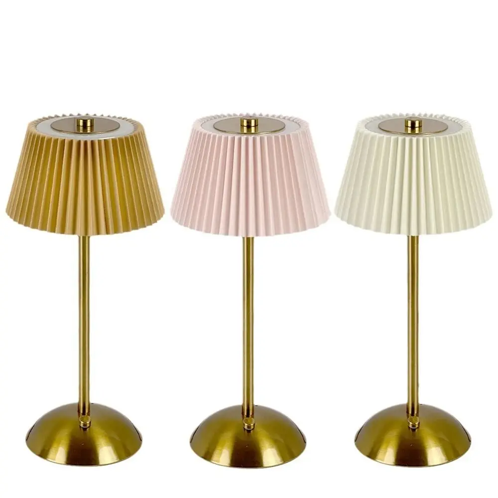 

3-цветная подсветка, маленькая плиссированная настольная лампа, сенсорное управление, бесступенчатая регулировка яркости, настольный окружающий свет, перезаряжаемый через USB тканевый абажур