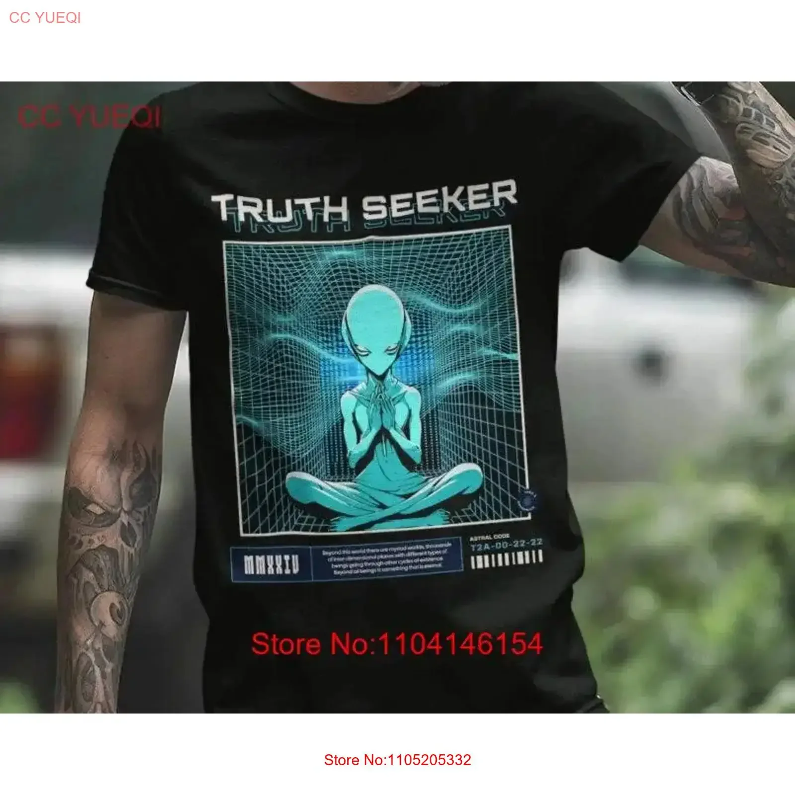 Truth Seeker Alien T shirt Meditation Consciousness Interdimensional Being UFO Disclosure Spiritual Cyber vintage Washed