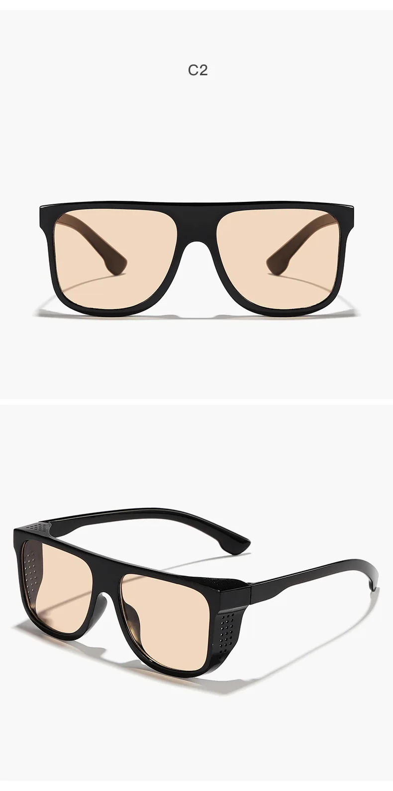 Neue Vintage Quadratische Sonnenbrille für Damen und Herren Marken-Rechteck-Sonnenbrille Ovale Brillen für Männer und Frauen – Detail 11