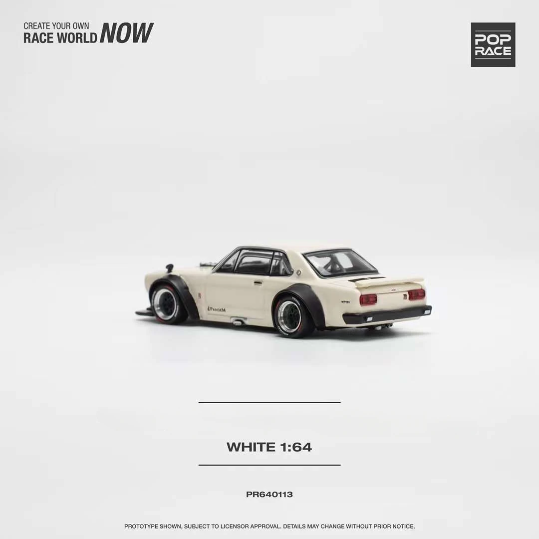 XCartoys-White Diecast Model Car, Pop Race, Motor Skyline 2000 V8, Deriva, 1:64