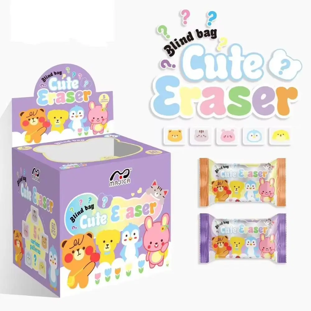 

50pcs/set Soft and Clean Animal Sandwich Eraser Black White Long-lasting Cartoon Pencil Eraser Rubber 50pcs/set Children Toys