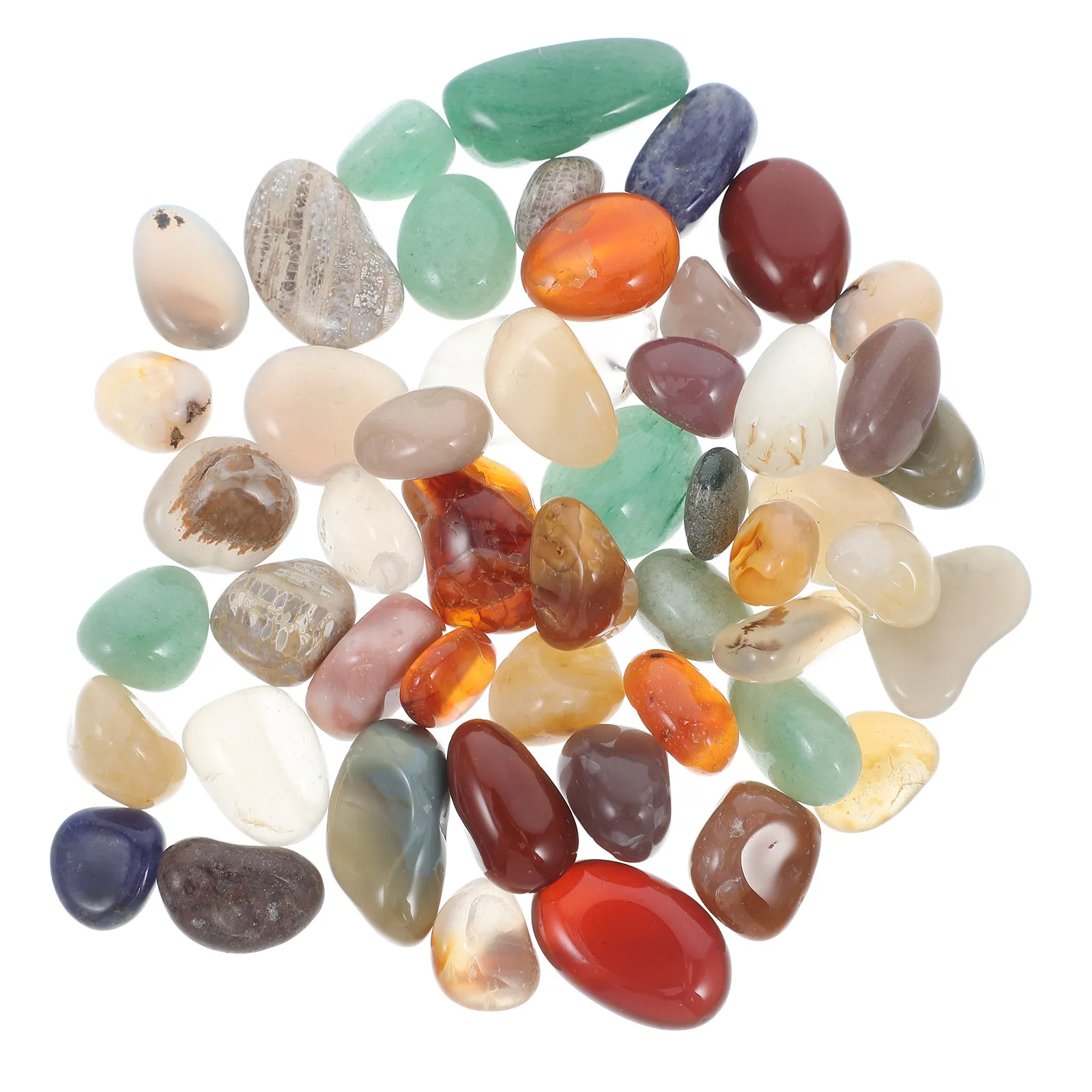 40Pcs 100G Colorful Polished Agate Chips Natural Crystal Stones for Indoor Plants Aquarium Gravel Table Scatter Decor
