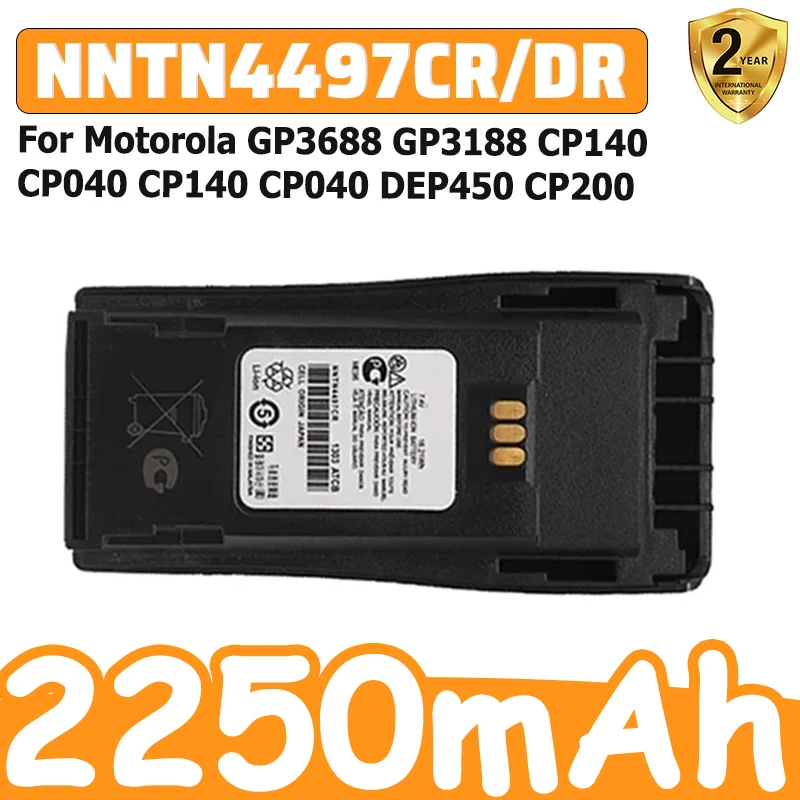 Новый литий-ионный аккумулятор 2250 мАч NNTN4497CR/DR для радиостанций Motorola GP3688 GP3188 CP140 CP040 CP140 CP040 DEP450 CP200.
