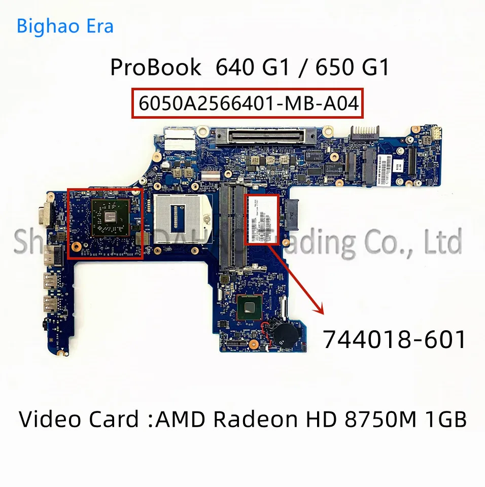 Dla HP ProBook 640 G1 650 G1 pลyta gลรณwna Laptop z HM86 HD8750M 1GB-GPU 6050A2566401-MB-A04 744018-001 744018-601 801636-601