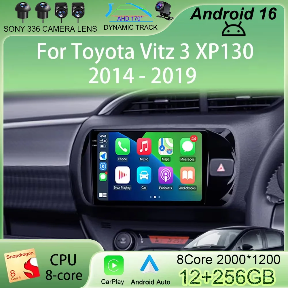 

Автомагнитола Android 16 с 9-дюймовым экраном для Toyota Vitz 3 XP130 2014-2019 годов выпуска, мультимедиа, навигация, GPS