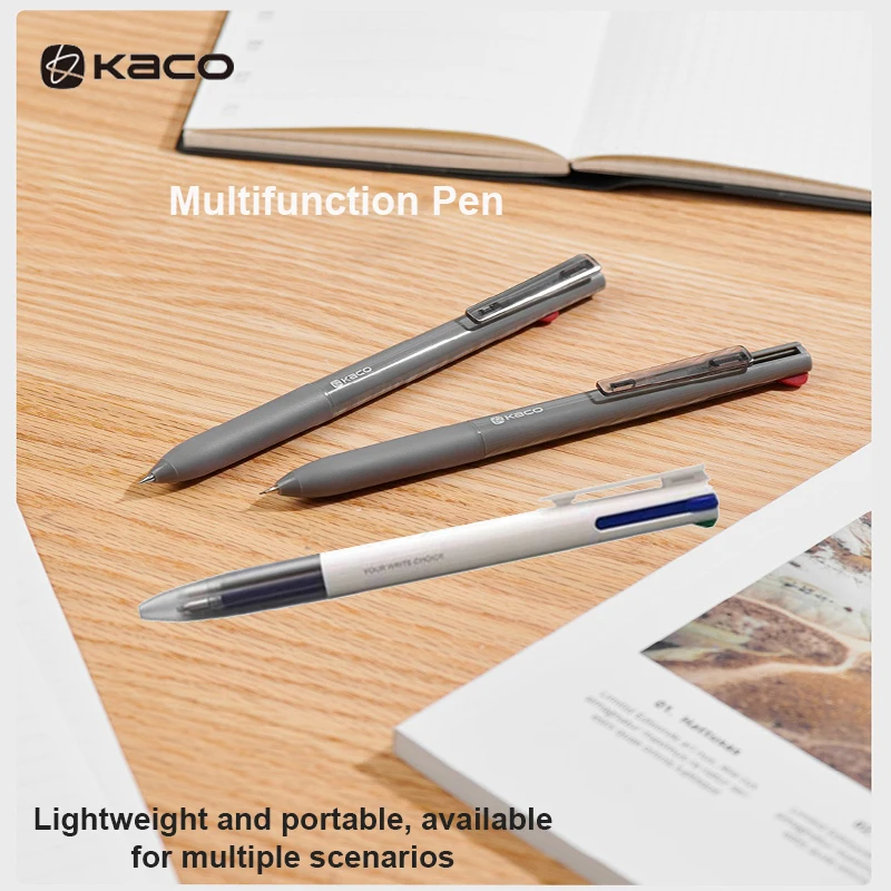 

KACO Multifunctional Pen, 0.5mm EASY to Write Gel Pen for Students Teachers Take Notes Correct Assignments Mark Key Points Tools