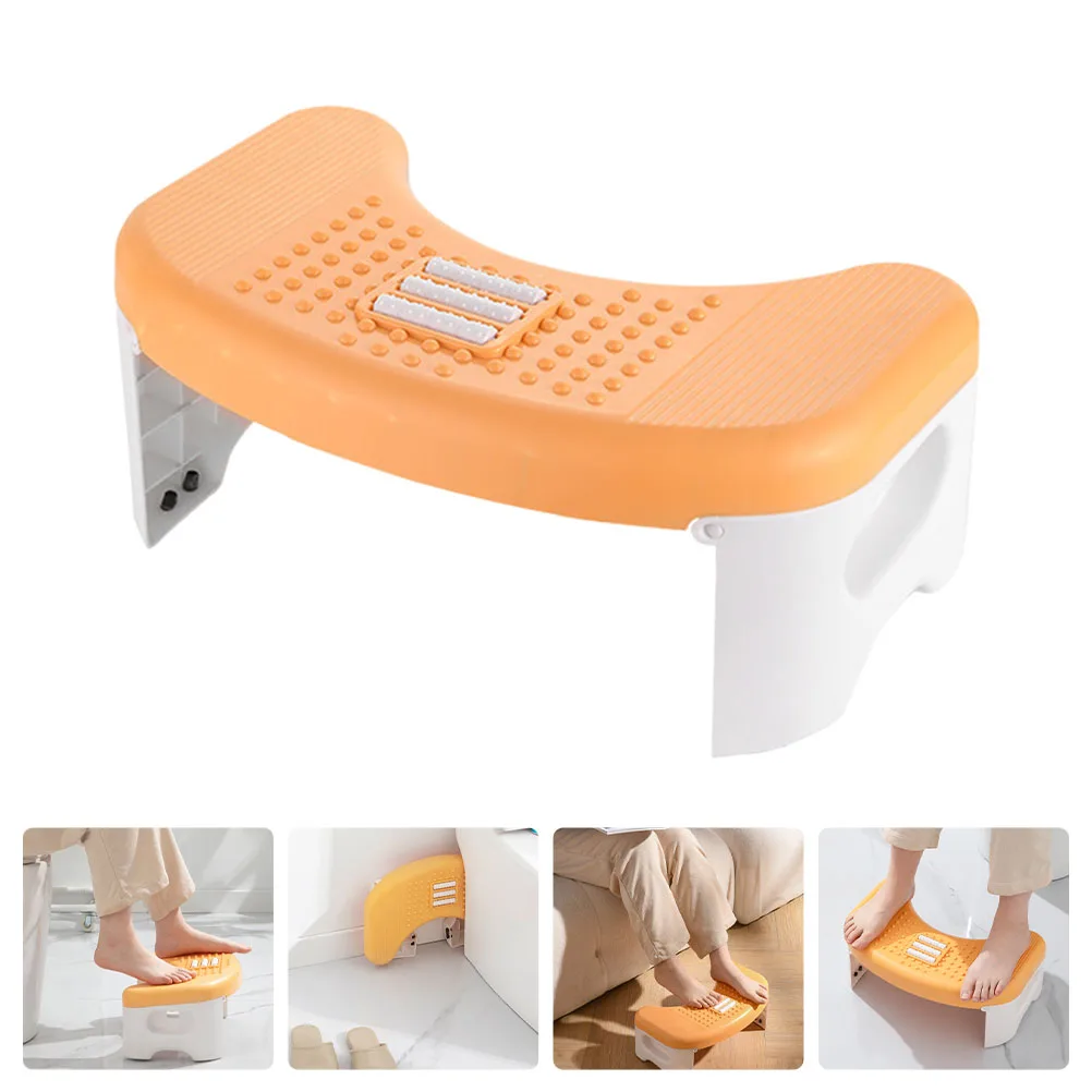 

Thickened Footrest Anti Skid Toilet Stool Compact Space Saving Bathroom Plastic Seat Stepping Sturdy Fits Arc Long Durability