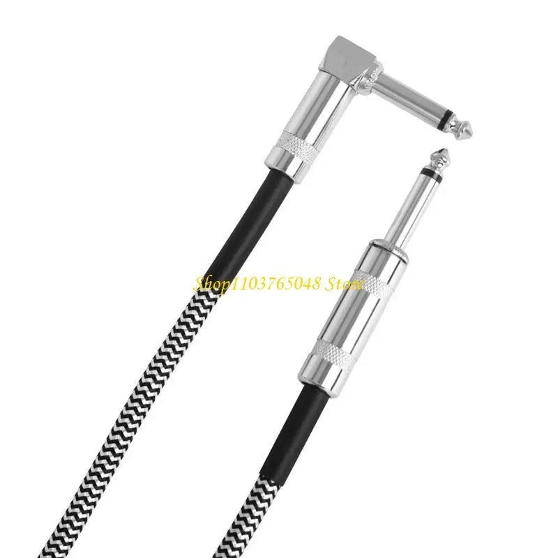 R53E Stereo Amp Cable 6.5mm Mono Jacks Instrument Cable Plugs (Male to Male) for Guitar, Bass, Keyboard, and Sound Mixing