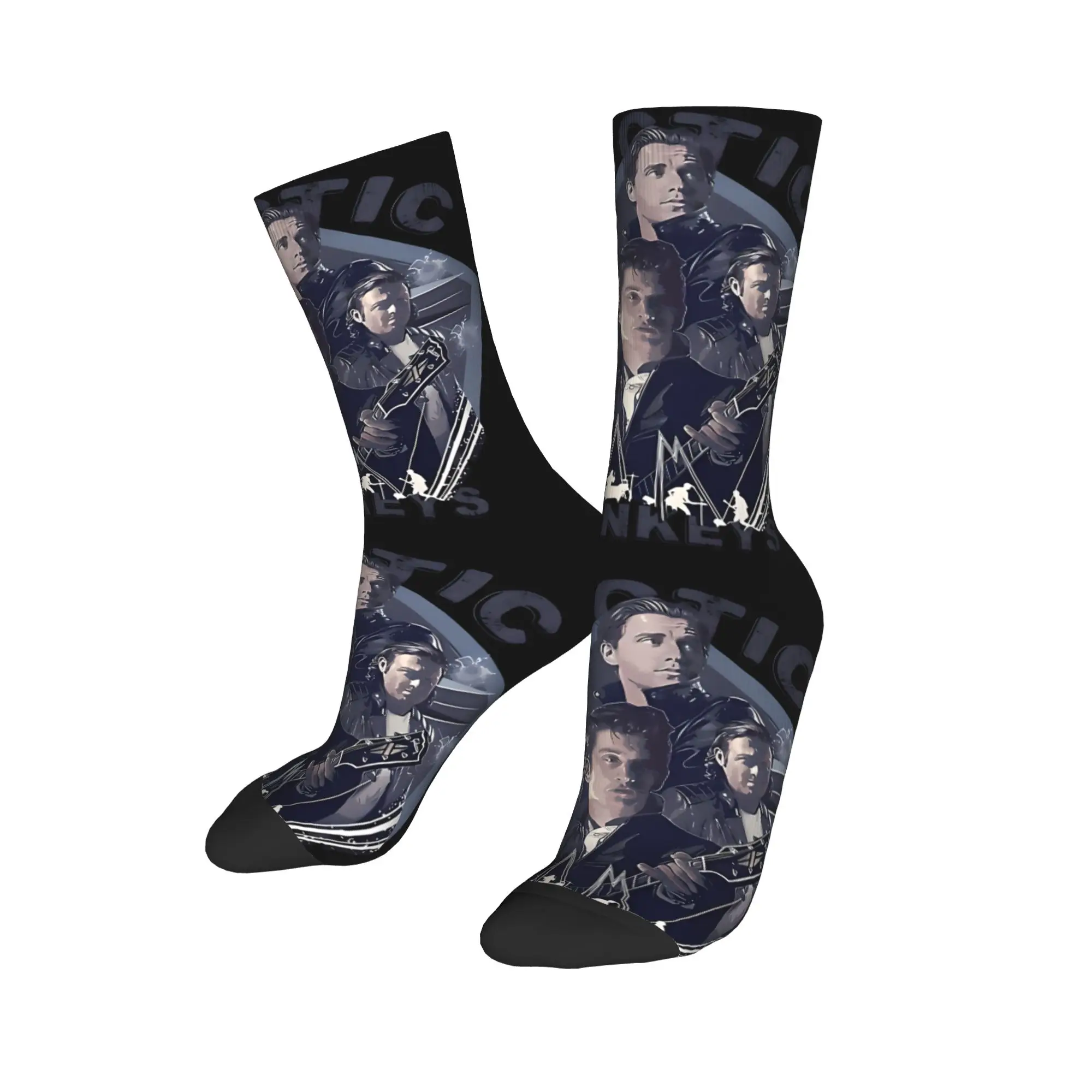 1 Pair Hip Hop Vintage Geometric Graphic Rock Band Crazy Men's Socks Unisex Do I Wanna Know Printed Novelty Happy Sock Gift