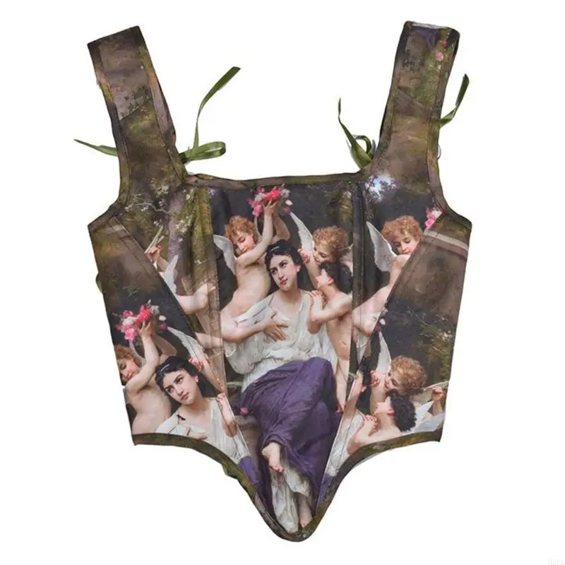 2026 New Stylish Waist Cincher Adjustable Oil Painting Pattern Corset Daily Use