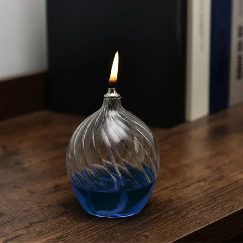 Glass Oil Lamps Sturdy Borosillicate Oil Candle, Pillar Unscented Oil Candles for Wedding and Home Decorating