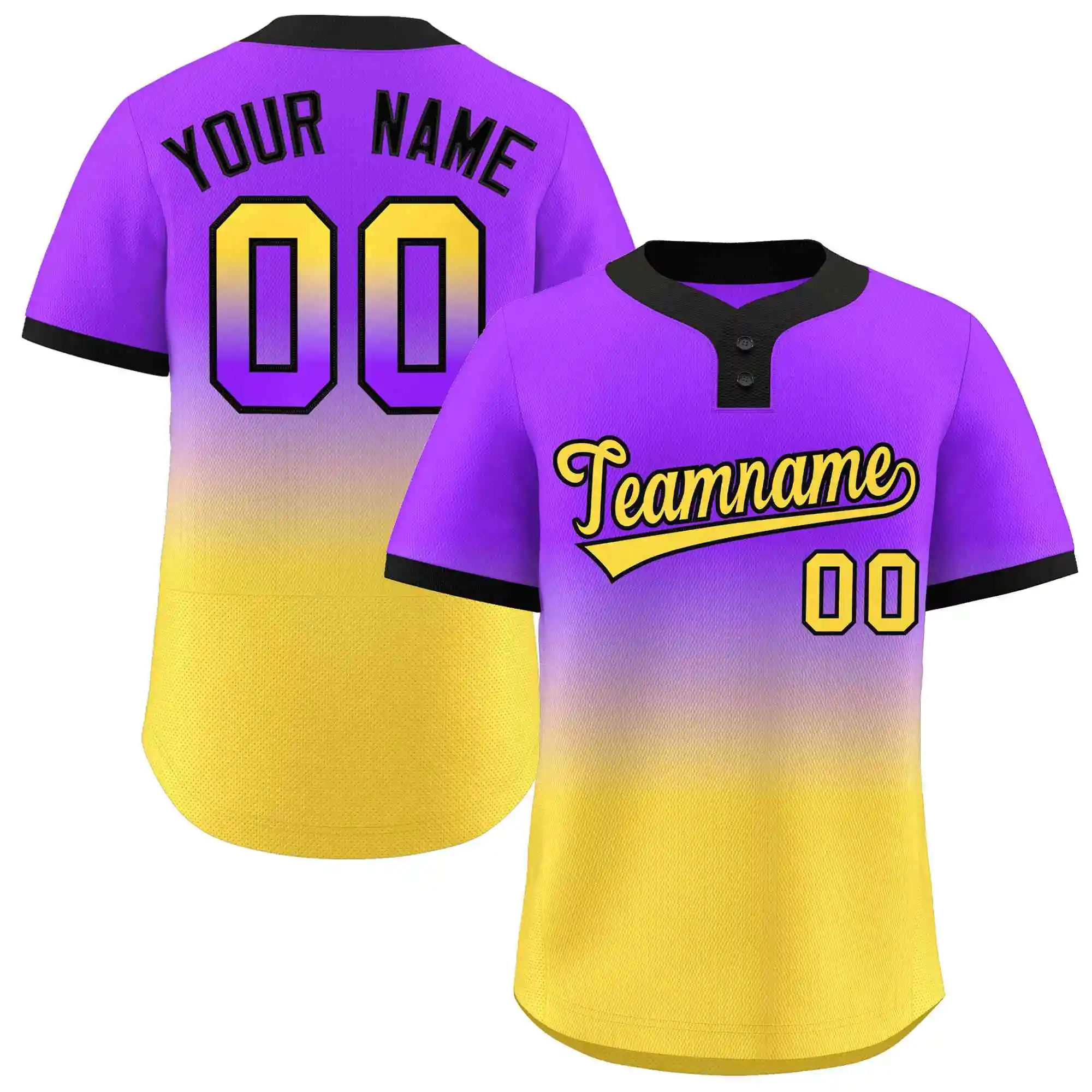 Custom Baseball Jersey Full Sublimated Softball Jersey Printed Baseball T-Shirt for Men/Kids/Women Gradient Hip Hop Jersey