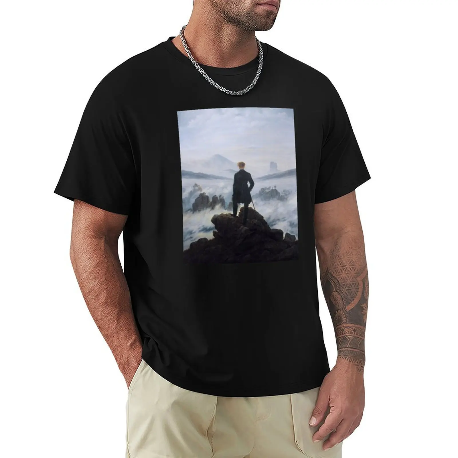 Friedrich, Wanderer above the Sea of Fog T-Shirt funnys cute clothes graphic shirts men