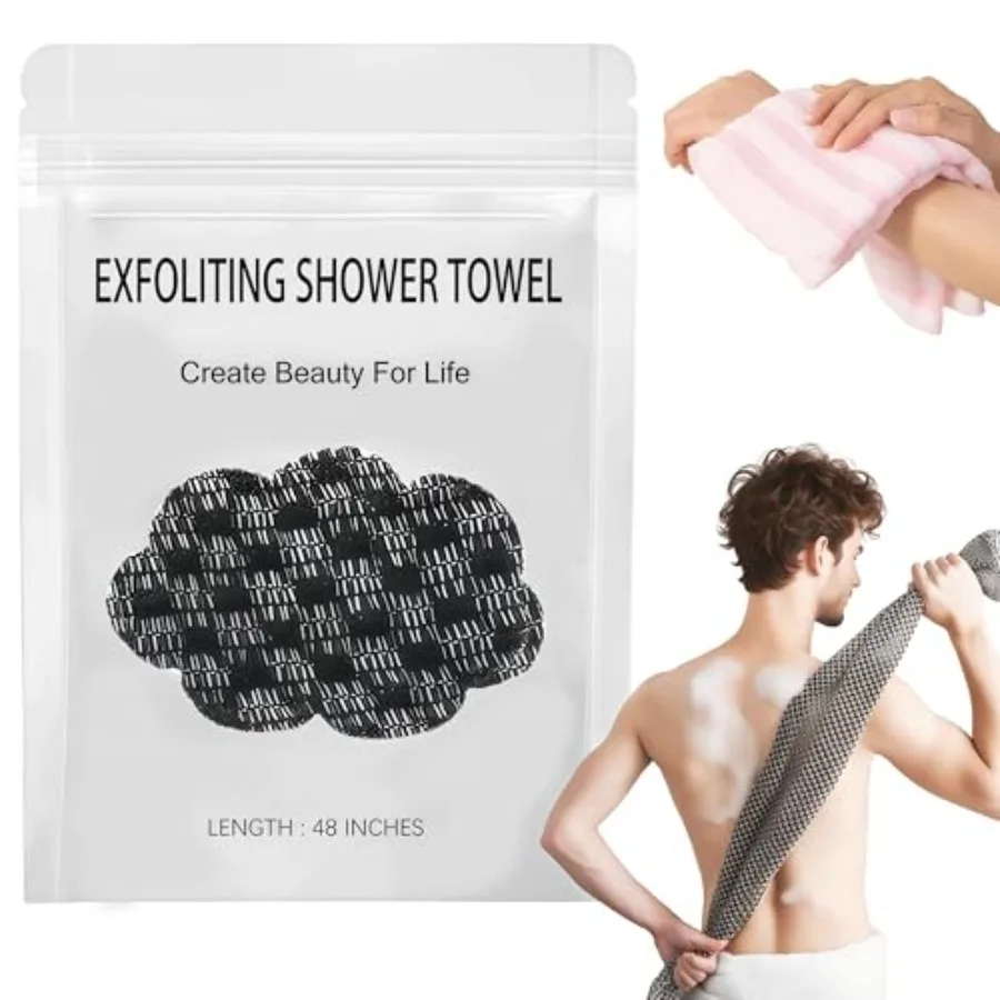 

Exfoliating Shower Towel 2-in-1 Towel Premium Scrub Wash Cloth for Body Face Exfoliating Towels-Body Scrubber with 2 Sides for