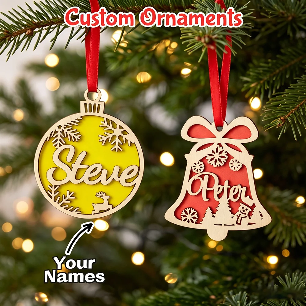 Personalized Name Christmas Ornament Party Decoration Customized Holiday Decor Multiple Colors Available Customized Gifts