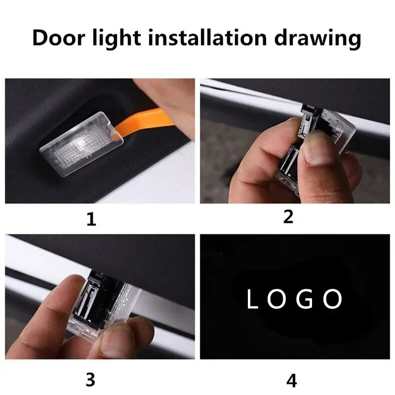 LED Atmosphere Lights Auto Door Welcome Shadow Projector Courtesy Ghost Logo Lamp for Tesla Model 3 Logo Emblem 2018 2019 2020