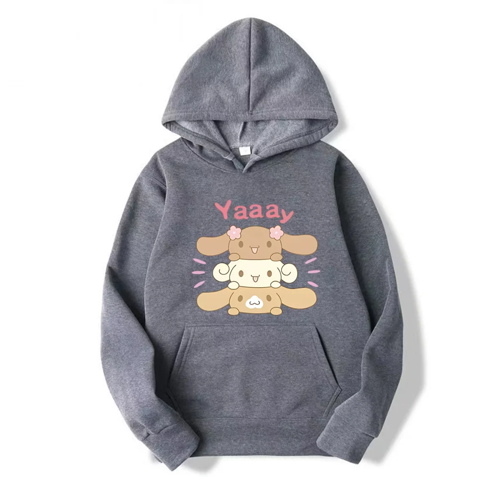 Anime Cinnamoroll Hoodies Cartoon Girl Casual Tops Kawaii Pink Hoodie Harajuku Winter Clothing Women Trendy Hooded Sweatshirt