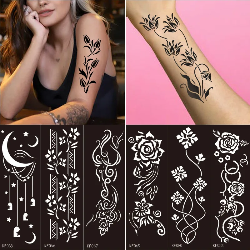 

Tattoo Stencils for Temporary Tattoo Black PET Hollow Tattoo Templates Temporary Tattoo Stencil Hectographic Paper for Tattoos