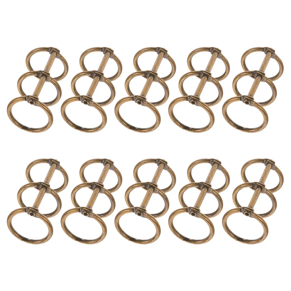 

10 Pcs Binder Clips The Ring Information Folder Three-hole Circle Book Blinder Snap File Loose Leaf Metal Stationery Office