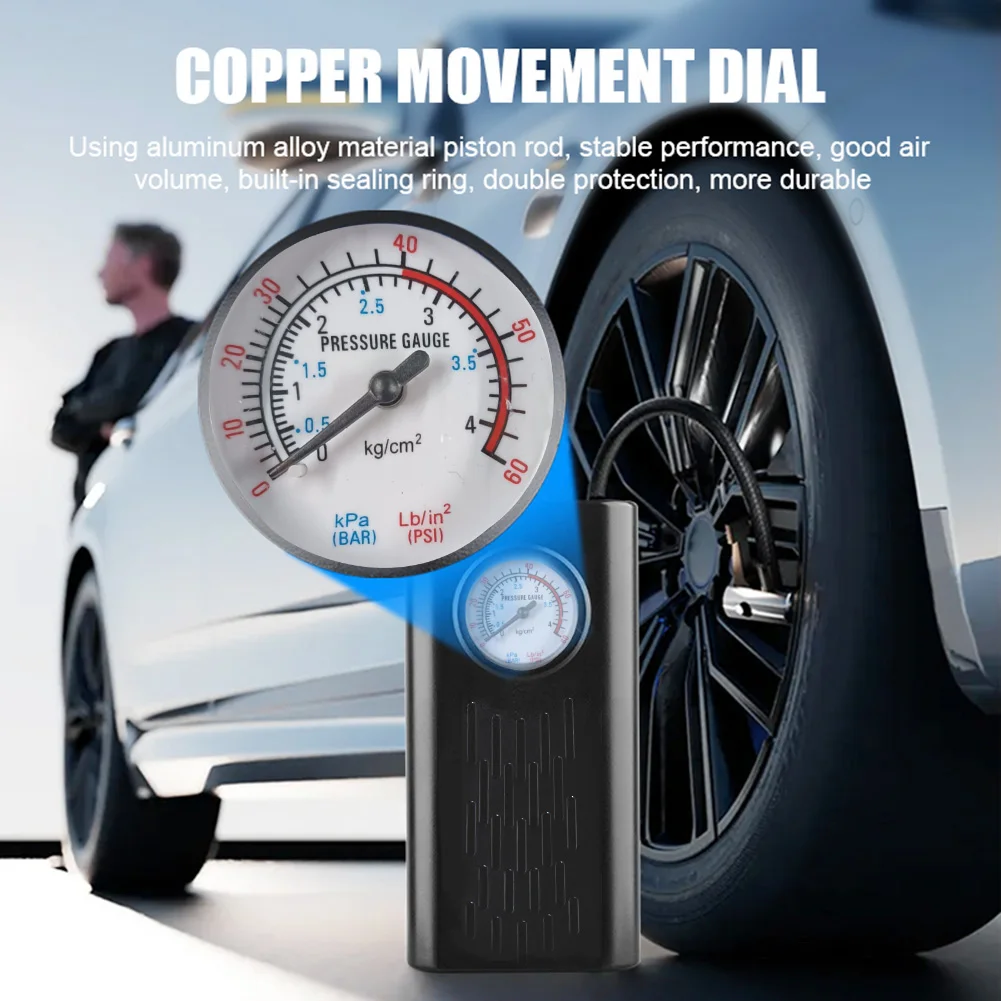 Electric Air Compressor 3000mAh Motorcycle Tyre Inflator Multifunctional Electric Tire Pump for Motorbike Auto Bicycle