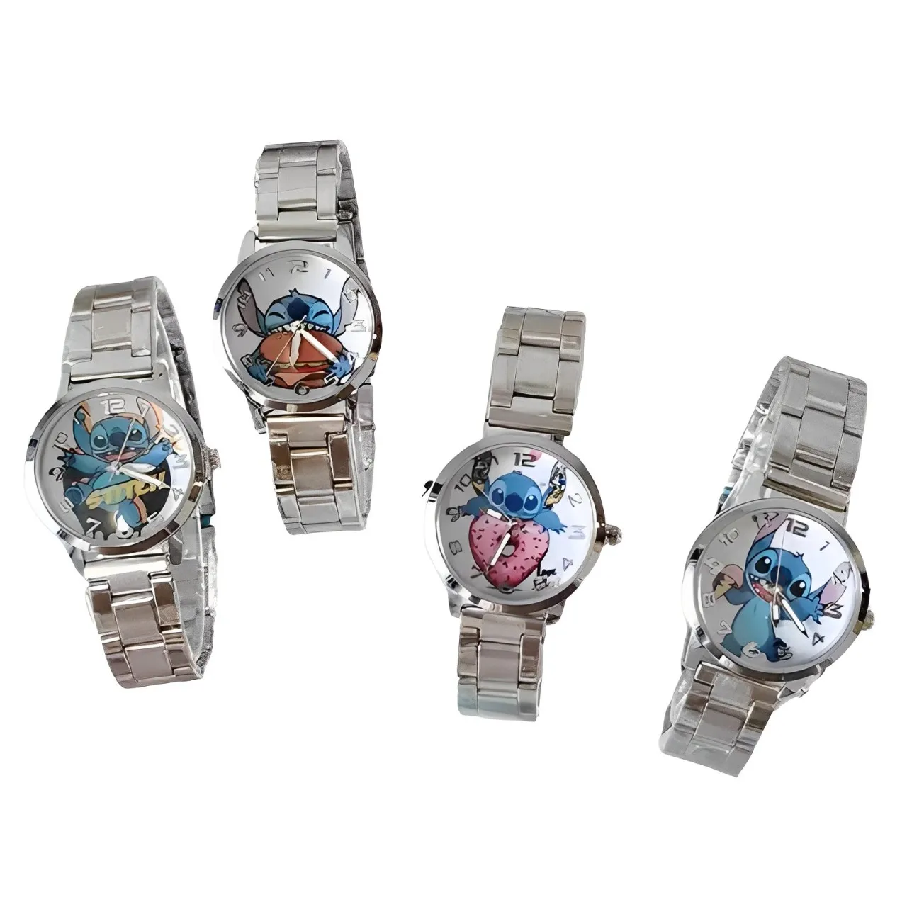 Miniso Anime Cartoon Disney Stitch Stainless Steel Waterproof Round Quartz Adult Watch Boys Girls Students Watch Birthday Gifts