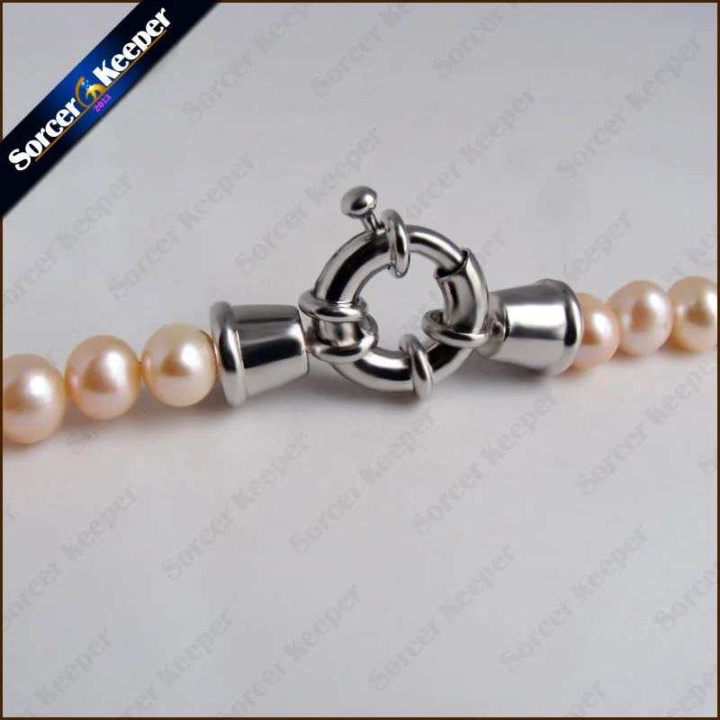 5 PCS 1 Strings White Color Spring Clasps W/Attachment Rings DIY Claw Jewelry Hooks Pearl Necklace Lobster Clasp CSA08