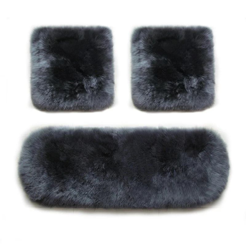 

Car seat cushion, warm pure wool fur integrated, comfortable natural leather simple