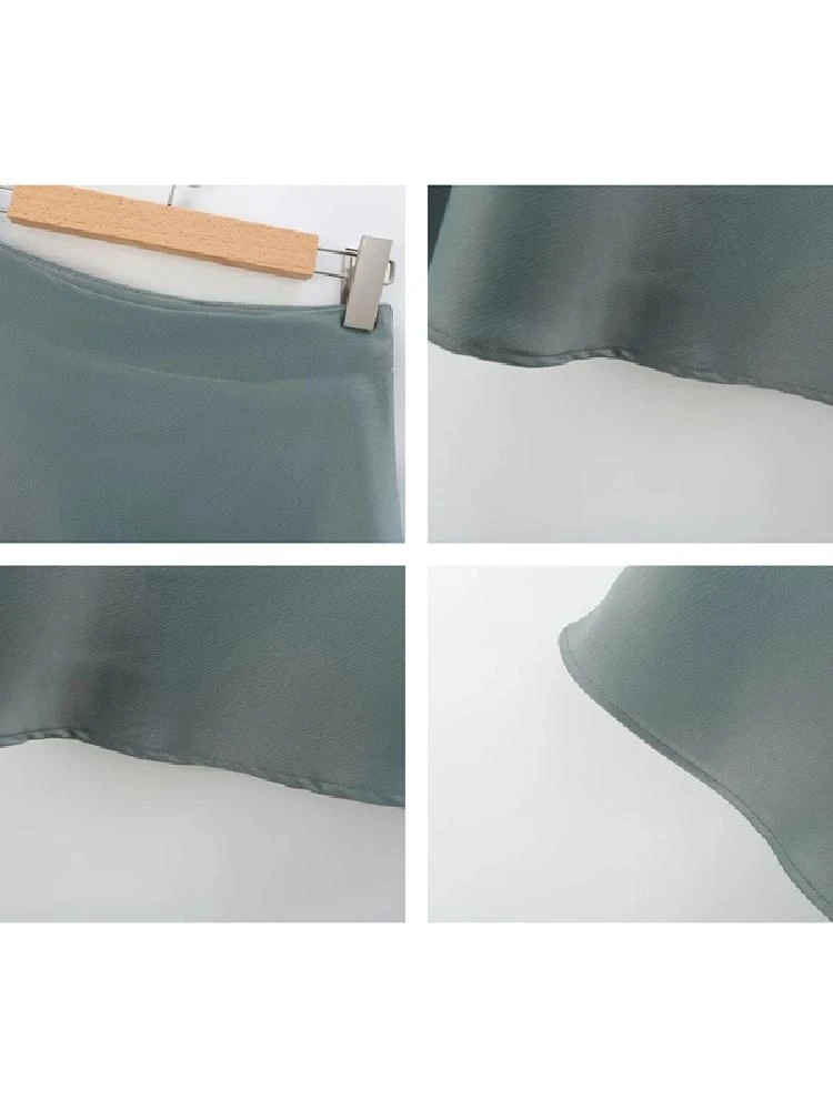 

Атласная юбка-миди с высокой талией, женская летняя новая универсальная юбка Color iny A-Line f, Ele Sensation