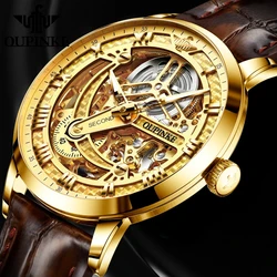 OUPINKE Great Price Reduction Luxury Brand Men Watch Gold Fully Automatic Mechanical Watch Waterproof Luminous Original Watch