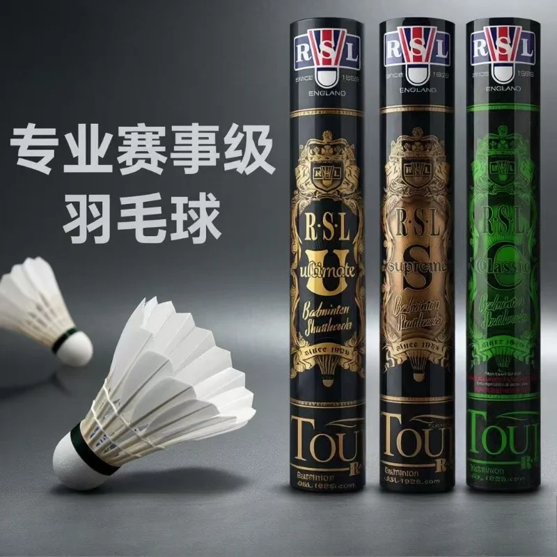New For RSL Asian Lion Classic C-Class Badminton RSL-C Quality Goose Feather Good Feel Durable Competition Ball 12 Pieces