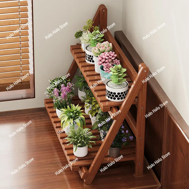 Desktop storage flower stand Home living room Window sill Desktop foldable flower pot storage rack Multi-layer stepped plant
