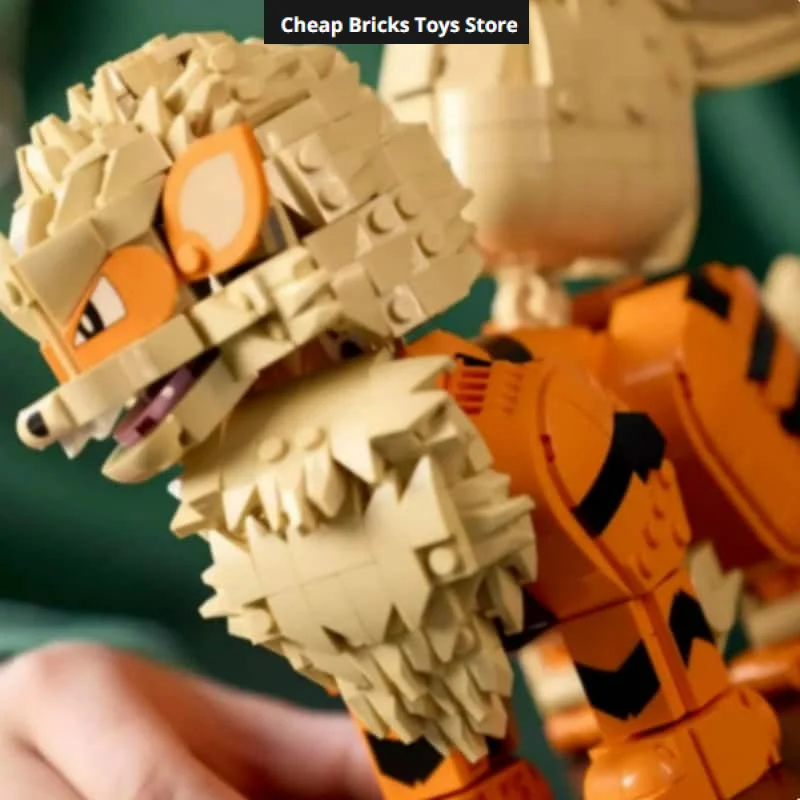 Building Blocks Bricks Posable Wild Dog In Stock New 1190pcs Fantasy Fire Beast Model Christmas DIY Toy for Family Decor Gifts