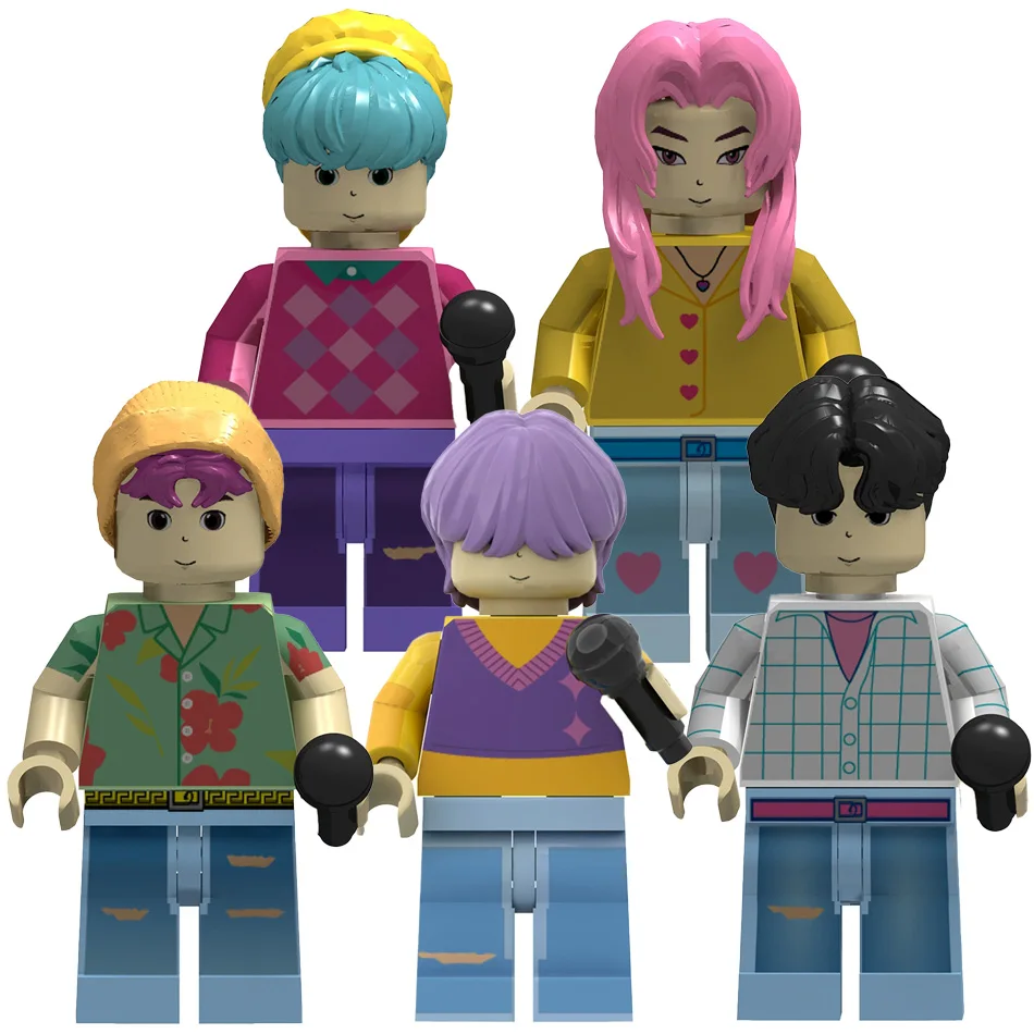 Blocs de construction de poupées de dessin animé KPOP Demon Hunters, jouet d'assemblage de figurines d'action Kawaii, jouets éducatifs pour enfants, cadeaux