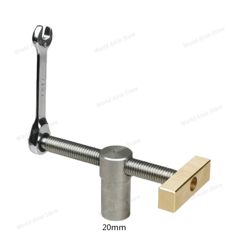 Woodworking Bench Dog Brake Inserts Workbench Fast Fixed Clip Clamp Brass Fixture Vise for 19/20mm Desktop Hole Carpenter Tools