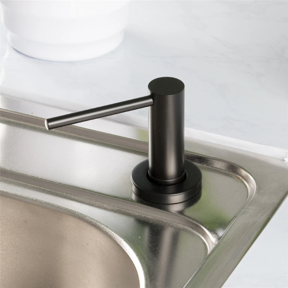 Kitchen Sink Soap Dispenser Stainless Steel Black Dispenser Detergent Liquid Soap Lotion Dispensers Built-in Design