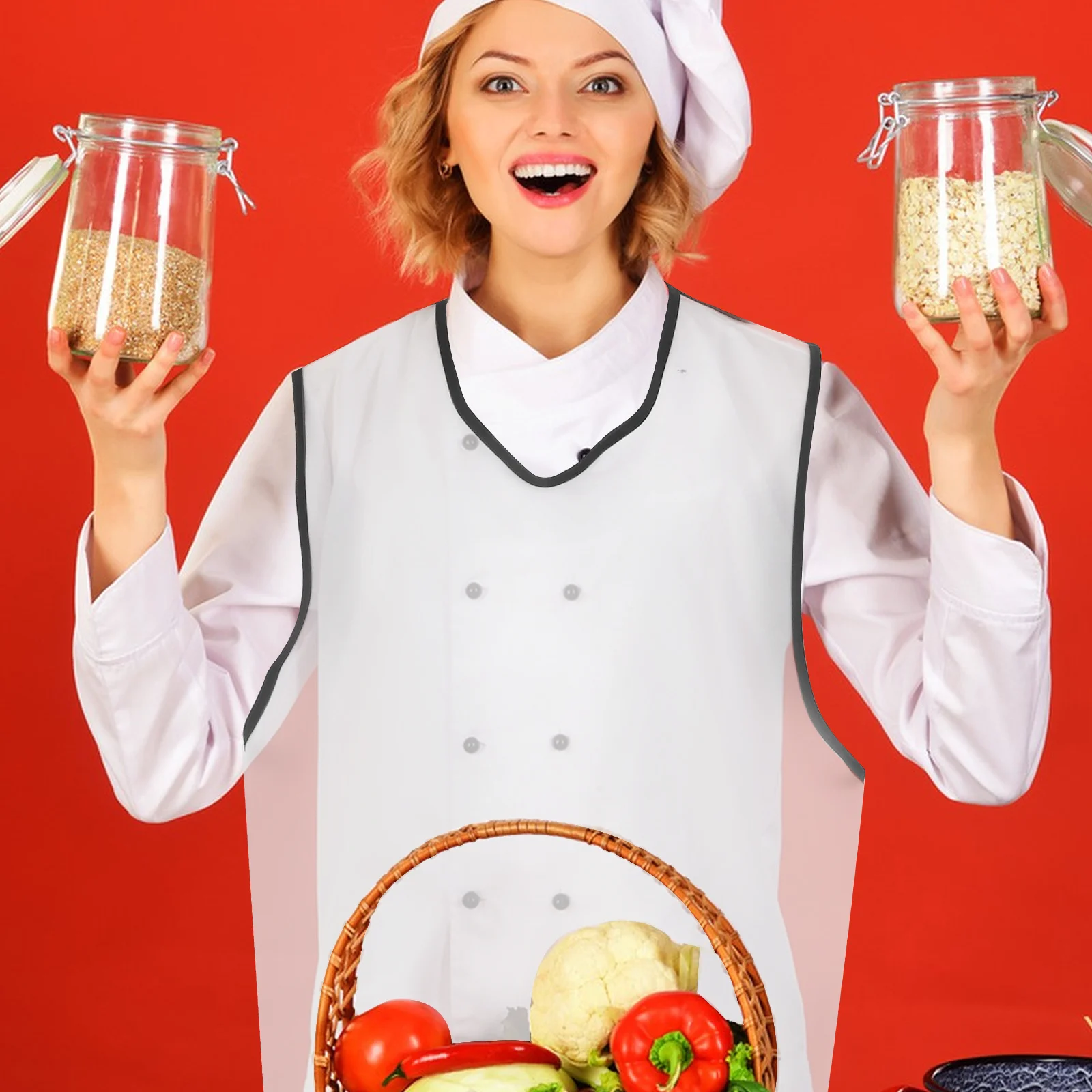 

Transparent Kitchen Work Apron Tpu Waterproof Adjustable Bib Unisex Chef Cooking Baking Grilling Protective Clear Apron