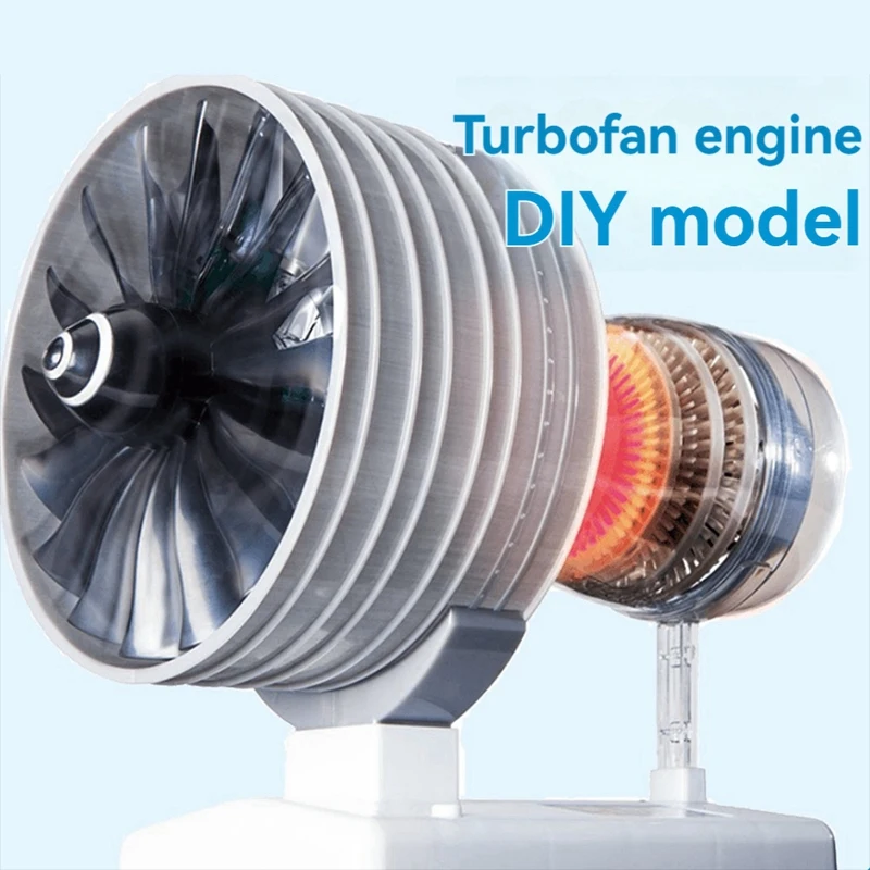 DIY STEM Jet Aircraft Engine Model Assembly Toy Battery-Driven Turbine Birthday Gift