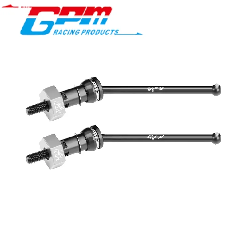 GPM MGG048F/RS 4140 MEDIUM CARBON STEEL FRONT / REAR CVD DRIVE SHAFTS WITH ALUMINUM 7075 WHEEL HEX FOR ARRMA 1/18 GRA RC Upgrade